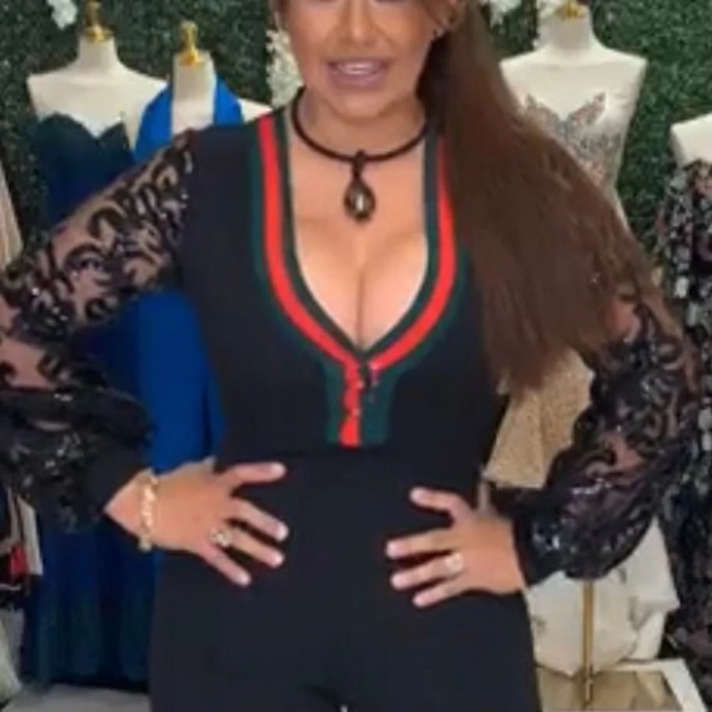 GORGEOUS jumpsuit with sequined sleeves